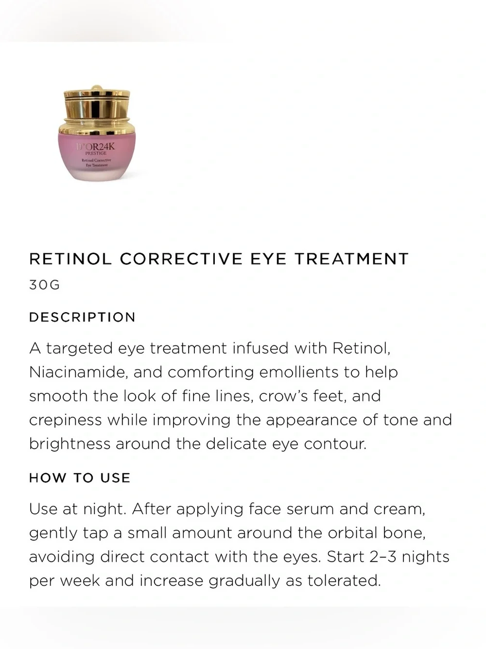 NWT D'OR24K Prestige Age Reverse Retinol Collection 5-Piece Gift Set Box